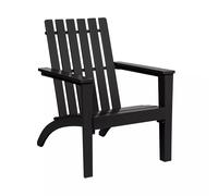 Solid Acacia Wood Adirondack Chair Outdoor Patio Chair Lawn Chair COSTWAY Black One Size