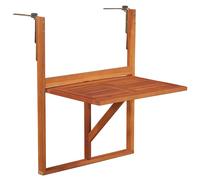 vidaXL Hanging Balcony Table 64.5x44x80 cm Solid Acacia Wood