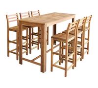 Vidaxl Bar Table And Chair Set 7 Pieces Solid Acacia Wood