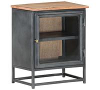 Solid Acacia Wood Bedside Cabinet Grey Sideboard Storage Nightstand vidaXL