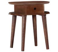 Solid Acacia Wood Bedside Table with Drawer 50 x 35 x 55 cm Brown Finish Modern for Bedroom Living Room Hallway Space-Saving and Durable as Chest of Drawers and Storage