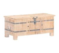 Solid Acacia Wood Chest 90 x 40 x 40 cm with Lid, Lockable, Storage Box for Bedroom, Living Room, Hallway, Seat Chest with Wooden Seat and Practical Storage