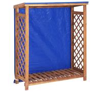 Solid Acacia Wood Firewood Storage Shed Garden Log Timber Cabin House vidaXL