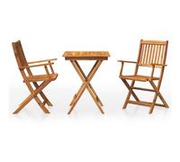vidaXL Solid Acacia Wood Folding Garden Dining Set 3 Piece Furniture Patio