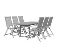 Solid Acacia Wood Garden Dining Set Outdoor Oval/Rectangular 5/7 Piece vidaXL