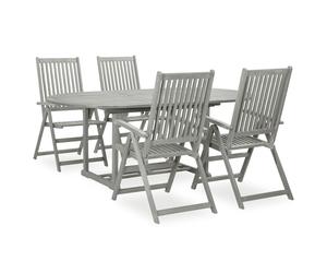 Solid Acacia Wood Garden Dining Set Outdoor Oval/Rectangular 5/7 Piece vidaXL