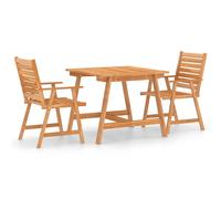 Solid Acacia Wood Garden Dining Wooden Table & Chair Grey Set 3/5 Piece vidaXL