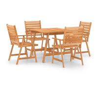 Solid Acacia Wood Garden Dining Wooden Table & Chair Grey Set 3/5 Piece vidaXL