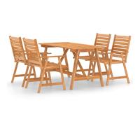 Solid Acacia Wood Garden Dining Wooden Table & Chair Grey Set 5/7 Piece vidaXL