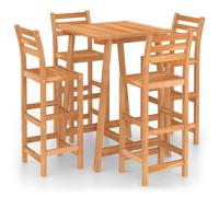Solid Acacia Wood Outdoor Bar Wooden Furniture Set Grey Set 3/5 Piece vidaXL
