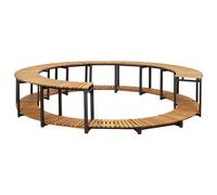 Solid Acacia Wood Spa Surround Wooden Pond Enclosure Entrance Step vidaXL