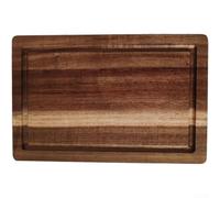 Solid Acacia Wood Square Serving Tray For Coffee And Dessert Modern Minimalist Handcrafted Brown Kitchen Platter For Bakery Tea Time Snack Display Large Size 38cm(2)