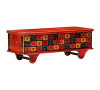 Solid Acacia Wood Storage Box Ample Space Red 110cm Chest Home vidaXL