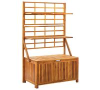 vidaXL Solid Acacia Wood Storage Box with Trellis 99x55x160 cm Sunbeds Chair
