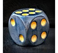 Solid Acrylic 40MM Jumbo DND Dice 6 Sided With Pips, Large Pearl Black D6, Big Playing Party Dice