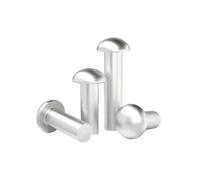 Solid Aluminium Countersunk Head Rivets, Rivets Aluminum Button Head Self-Plugging Hammer Type Solid M2-M8 Pack of 385 pcs GB867(25mm,M6-10pcs)