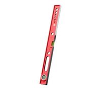 Solid Aluminum Level Tool, High Accuracy Bubble Vial 0.5mm/m with Strong Magnet Base for Metal, Multi-Purpose Measuring Ruler with Auxiliary Holes for Home Improvement and Construction Tasks, Red