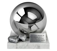 Solid and Beautiful Stainless-Steel Adult Cremation Urn - Perfect Last Resting Place for Loved One (Double Heart)