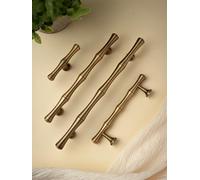 Solid Antique Brass Handle Bamboo Kitchen Cabinet Pull Wardrobe Drawer Knob Furniture Hardware Accessories(842-96-HGT)