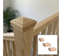 Solid Ash Pyramid Cap Pack Suits 90mm Newel Post (L)115mm (W)115mm Uk Manufactured Traditional Products Ltd