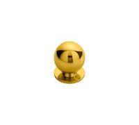 Solid Ball Cabinet Cupboard Door Knob - Polished Brass (30mm)