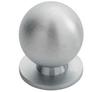 Solid Ball Cupboard Door Knob 30mm Diameter Satin Chrome Cabinet Handle