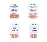 Solid Bare Copper Wire Round, Bright, Dead Soft, 25 Feet 18, 20, 22, 24 Gauge