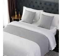 Solid Bed Runner, Bed Runners For King Size Bed, Decorative Accent Bedding Scarf For Hotels Homes And Guestrooms, Twin, Queen, King(Grey,50 * 180cm for 120cm Bed)