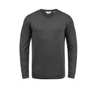 Solid Beda Men's Long Sleeve T-Shirt Top with V-Neck, Size:XL, Colour:Dark Grey Melange (8288)