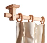 Solid Beech Wood Curtain Rod Bracket Set 78.7 inch Upper Mount Side Support Ideal for Living Room and Bedroom Riel Perforador for Heavy Duty Curtains