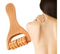Solid Beech Wood Handheld Massage Roller Stick, Meridian Dredging Manual Wood Massager Muscle Relief, for Waist Abdomen