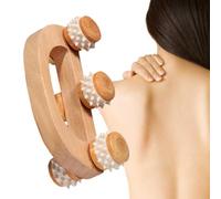 Solid Beech Wood Handheld Massage Roller Stick, Meridian Dredging Manual Wood Massager Muscle Relief, for Waist Abdomen