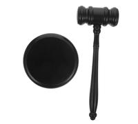 Solid Beech Wood Judge Gavel with Base, Portable Multifunctional Court Hammer for Lawyers Auctions Meetings & Legal Use
