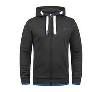 Solid BenjaminZip Men's Zip Up Hoodie Sweat Hooded Jacket with Hood with Fleece Lining with Zipper, Size:M, Colour:Dark Grey Melange (8999)