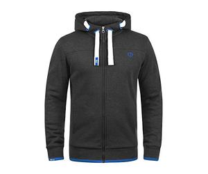 Solid BenjaminZip Men's Zip Up Hoodie Sweat Hooded Jacket with Hood with Fleece Lining with Zipper, Size:M, Colour:Dark Grey Melange (8999)