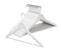 Solid Birch Wood Coat Hangers with Swivel Hooks for Garments, Cloud White / 20
