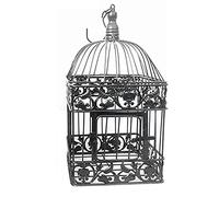 Solid Bird Cage Fashion Wedding Birdcage Iron Home Decoration Square Bird Cage Custom Decorative Cage Black White for Lovebirds Finches Parrotlet Bird Cage (Large)