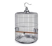 Solid Bird Cage Metal Stainless Steel Round Cage Parrot Pearl Bird Cage Creative Round Canary Bird Cage for Lovebirds Finches Parrotlet Bird Cage (39cm high)