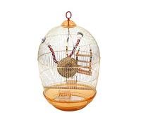 Solid Bird Cage Parrot Cage Round Luxury Golden Metal Bird Cage Bird Houses for Lovebirds Finches Parrotlet Bird Cage (Set Meal Small)