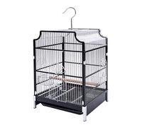 Solid Bird Cage Wrought Iron Large Flight Bird Cage with Rolling Stand for Parakeet, Canary, Finch, Parrotlet, Travel Bird Cage for Lovebirds Finches Parrotlet Bird Cage (Black)