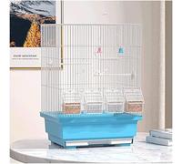 Solid Bird Cages Wrought Iron Bird Cage Portable Square Birdcages with 4 Feeding Boxes and Toys 18 in Durable Birdcage for Home Use (A Set)