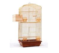 Solid Birdcages Large Breeding Bird Cage Wrought Iron Birdcage with Feeding Boxes Creative Gold Bird Cages Pet House for Home