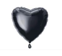 Solid Black Heart Foil Balloon (45cm) 1 Count - Stunning and Romantic Love Celebration Decoration, 18"