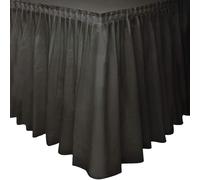Solid Black Plastic Rectangular Table Skirt (73cm x 4 meters) 1 Count - Easy Assembly and Reusable, Elegant & Versatile Party Decor, 29" x 168"