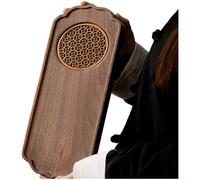 Solid Black Walnut Tea Tray Harvested From North For AMERICAN Groves With Organic Grain Variation And Balanced 36cm Length Profile(Flower Language)