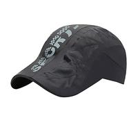 Solid Black Waterproof Letters Print Baseball Cap Trucker Low Profile Dad Cap Hat Breathable Quick Dry Adjustable Sport Outdoor for Unisex Grey One Size
