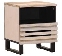 (solid bleached wood, 1 pcs) vidaXL Bedside Cabinets Nightstand Bed Side Table 2 pcs Solid Wood Acacia