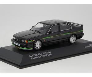 Solid BMW E34 Alpina B10 Biturbo Black with Green Stripes 1994 1/43 S4310406