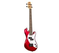 Kala Solid Body 4-String Fretted U-Bass Candy Apple Red Electric Bass Guitar with Gig Bag