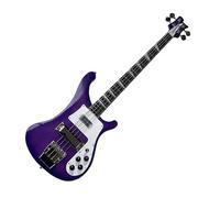 Solid Body Electric Bass Guitar, Purple Classic Tribute Style with Dual Pickups, Full Size 4-String for Rock Stage Performance (Bajo Eléctrico)